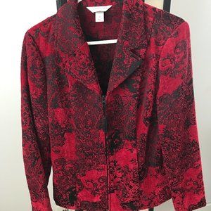 Red Zip up blazer / MED/ Christopher Banks